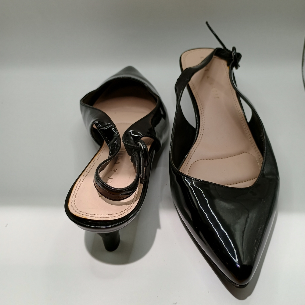 Kelly & Katie Black Patent Slingback Heels - Picture 4 of 5